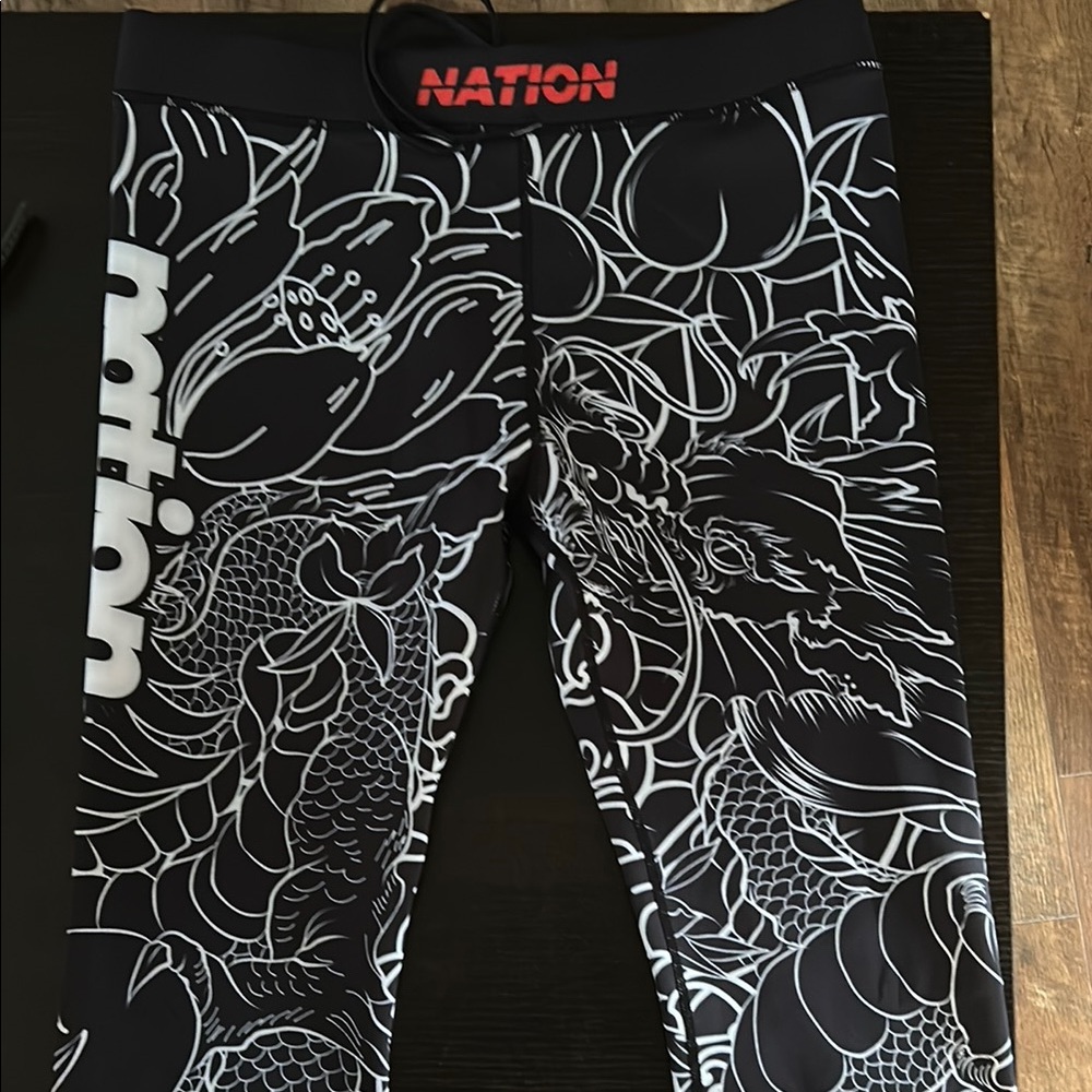 Black and White Dragon BJJ spats